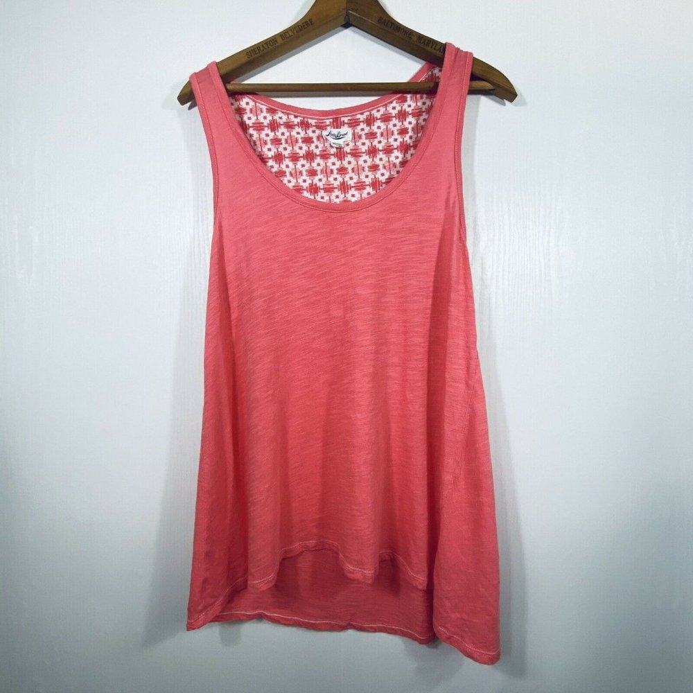 Lucky Brand Women's Pink Coral Flowy Tank Top Larg
